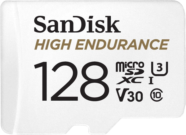 SanDisk 128GB High Endurance Video MicroSDXC Card with Adapter for Dash Cam & Home Monitoring - C10, U3, V30, 4K UHD