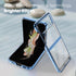 MATEPROX Slim Lightweight Case for Samsung Galaxy Z Flip 3, Clear Back with Electroplated Frame, Light Blue