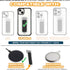 Scooch Wingman Case for iPhone 15 Plus with Stand, Military Grade Drop Protection, Pop-Out Kickstand - Tuxedo Clear