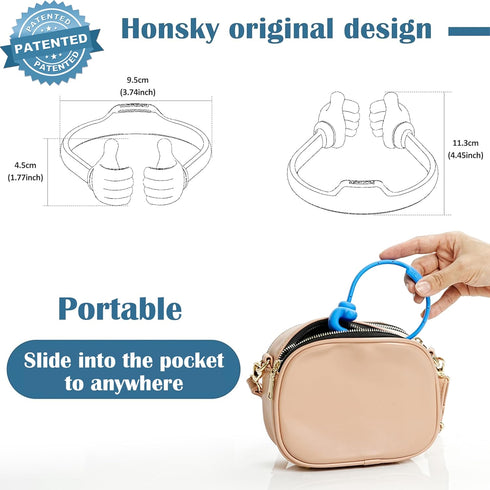 HONSKY Thumbs-Up Phone Stand for Tablets, E-Readers, and Smart Phones, Green/Purple, 2 Count