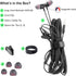 12FT 3.5mm CGS06 Extra Long Earbuds for TV & PC, with Spring Coiled Extension Cable, Volume Control & Mic, in-Ear Wired