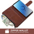 Asuwish Galaxy S9 Wallet Case: Flower Leather Flip, Tempered Glass Protector, Credit Card Holder, Stand Folio, Brown.