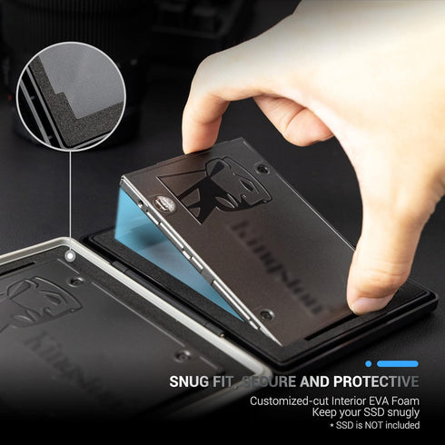 2 Slots Hard Drive Case for 2.5 inch SSD, Water Resistant and Shockproof Storage Protection Box for 2.5'' SSD Carrying