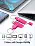 mosDART 128GB 3.2 15,16,17, USB Fast Speed C and A Dual Flash Drive, exFAT Memory Stick with Keychain and LED