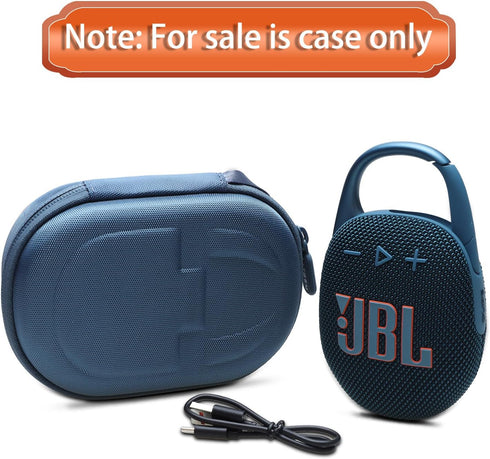 LTGEM Case for JBL Clip 4/5, Ultra Portable Waterproof Dustproof Bluetooth Speaker, Blue