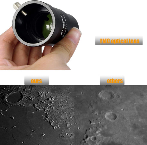SVBONY 5X, 1.25 Inch 5X Telescope Barlow Lens Telescope Accessory, Fully Multi Coated Broadband Green Film Barlow Lens