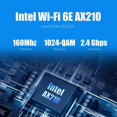 GLOTRENDS WiFi 6E AX5400 PCIe Card with Low-profile Bracket for Desktop PC, Intel AX210 Chip, 802.11ax, Bluetooth 5.3, Support Windows 11/10/Linux, Support Intel/AMD Motherboard