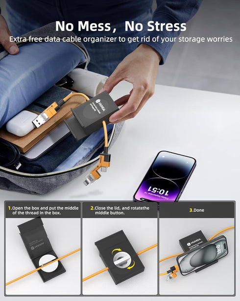 HUNDA 4 in 1 USB C to C Fast Charging Cable, 5ft Silicone USB C to Lightning Cable Combo for iPhone 15/15 Pro/15 Pro