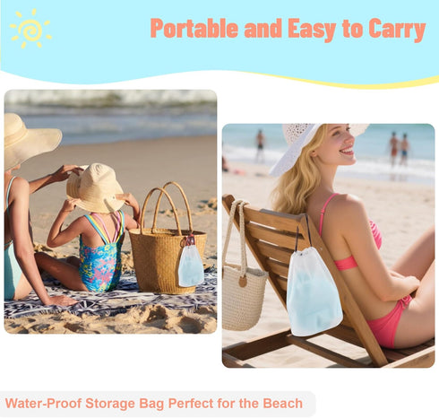 2Pcs Sand Remover for Beach Kids and Adults, Baby Powder Sand Removal Bag, Baby Beach Essentials