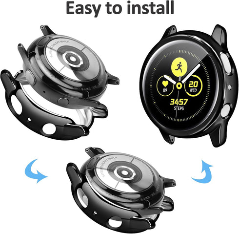 Tobfit Compatible with Samsung Galaxy Watch Active 2 Case Screen Protector 40mm, Soft TPU Full Around Protective Cover