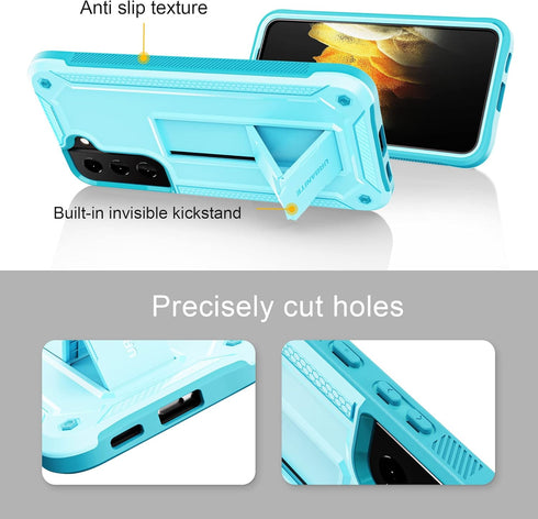 URBANITE Military Grade Case for Samsung Galaxy S22 Plus 5G, Dual Layer Shockproof Cover with Screen Protector (Sky
