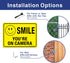 (2 Pack) Faittoo Smile You're On Camera Sign, Reflective 10x7 Rust Free Aluminum for Indoor & Outdoor Use