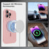 Magnetic Case for iPhone 15 Pro Max Phone Case for Women, Matte Luxury Soft Metallic Luster Design with Camera Lens Protector, Compatible with Magsafe Case for iPhone 15 Pro Max 6.7"-Pink