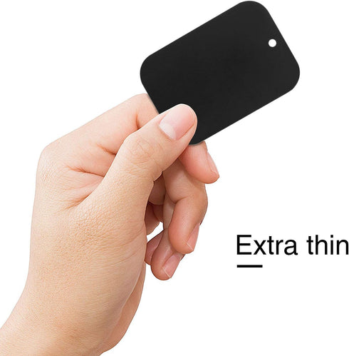 Weewooday 24 Pieces Metal Plates for Phone Magnet, Car Magnetic Holder Cradle with Adhesive Mount (Black, Simple Style)