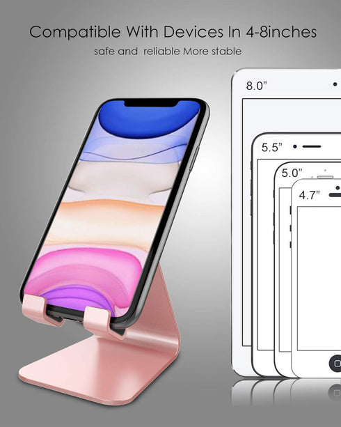 CreaDream Cell Phone Stand, Aluminum Desktop Holder Compatible with iPhone 15 14 13 12 Pro Max Plus Mini