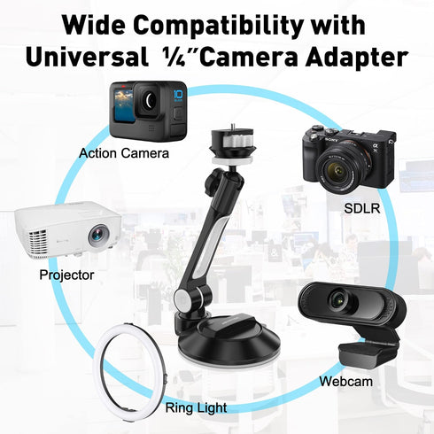 AboveTEK iPad Suction Mount, Phone Tablet Stand Holder with Suction Cup for 4"-11" Tablet/Phone/iPad Mini/Air (Black)