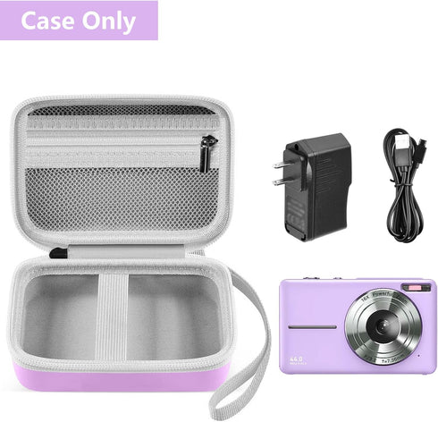 Leayjeen Digital Camera Case - Compatible with Lecran/CAMKORY/IWEUKJLO FHD 1080P 44MP Camera, Purple (Case Only)