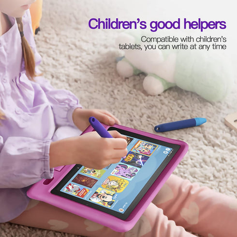 2 Pack Kid-Friendly Stylus Pens for Touch Screens, Purple and Blue Compatible with Kindle, iPad, iPhone