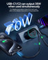 70W USB C Car Charger, Rocoren 4-Port for Family Travel, PD 35W & QC3.0 30W Super Fast Charging for Multiple Devices, Cigarette Lighter USB Charger for iPhone 15, iPad Pro, Samsung S24, Google Pixel 8