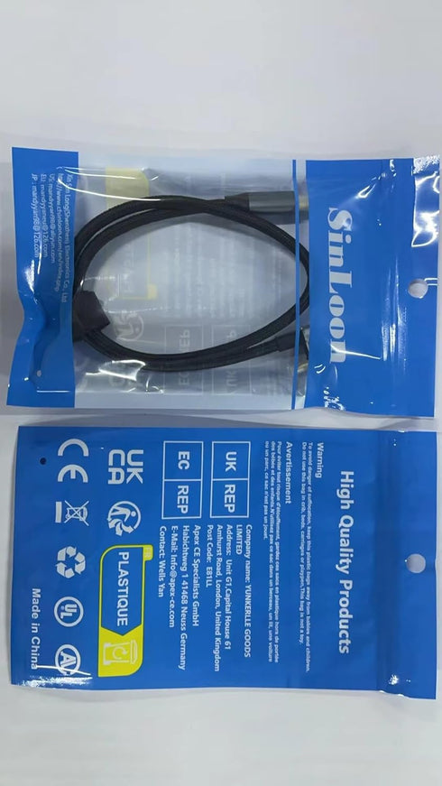 SinLoon USB C to C Cable, 100W Opposite U Shape, Fast Charging Nylon Braided Cord for USB C Devices