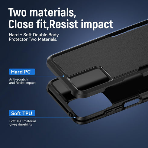 Heavy-Duty Rugged Case for Moto G Power 5G 2024, Military Grade Drop Tested with Screen Protector - Black