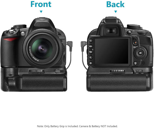 Neewer Professional Vertical Battery Grip for Nikon D3100/D3200/D3300/D5300, Works with 1 or 2 EN-EL14 Batteries