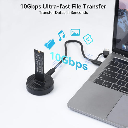 ELUTENG M.2 10Gbps, RTL9210 Single NVMe to USB C/USB A Docking Station Adapter Card Reader, Plug & Play, Chip, Supports