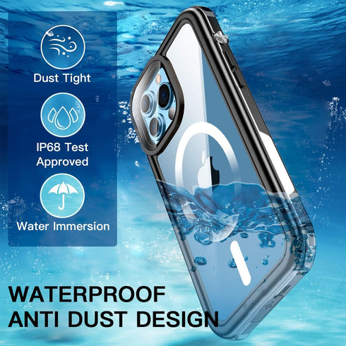 AICase Waterproof Case for iPhone 13 Pro Max, MagSafe Support, Snowproof, Dustproof, IP68 Certified Full Body