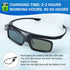 EKYLIN 3D 3D Glasses, Active Shutter Rechargeable Eyewear for DLP-Link Projectors Cocar Toumei