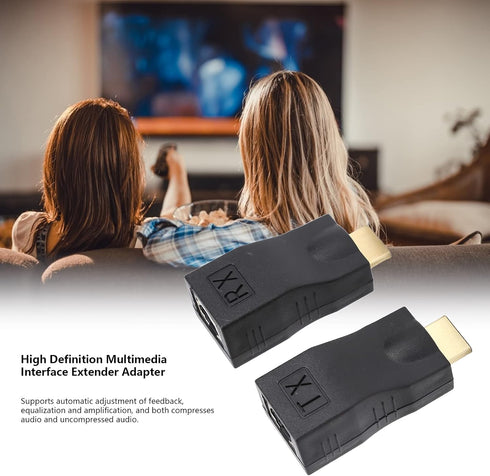 RJ45 Adapter Extender, Network Connector Ethernet Cat5e Cat6 Extender for HDTV, DVD, Monitor, Projector