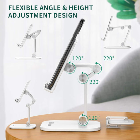 Foldable Adjustable Cell Phone Stand compatible with iPhone 12 and All Smartphones , Heavy Duty Mobile Stand , Tablet Stand Holder , iPad Stand by IFINE