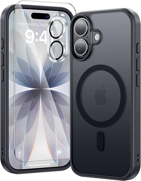 toushion 3 in 1 for iPhone 17 Case Matte Black,Fits MagSafe, Screen Protector*1