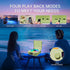 Retro-Style Wireless Waves Vinyl Bluetooth Speaker - Aqua Vinyl Player with Ambience Light and Clock for Bedroom