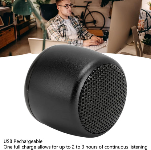 Mini Speaker, USB Charging, Large Volume Hands-Free Calling Small Wireless Speaker for PC and Phone (Black)