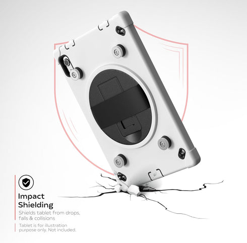 Magnetic Splash-Proof Case for iPad Air 11" M2 (2024), Water-Resistant Enclosure with Metal Mounting Plates, White