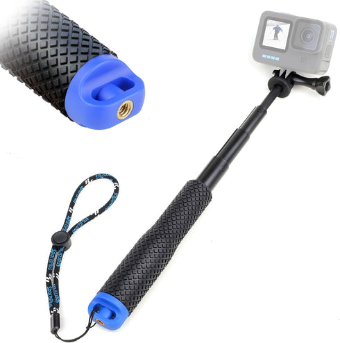 YALLSAME 7''-23'' Extendable Selfie Stick for GoPro, Waterproof Handle Grip Monopod Portable Extension