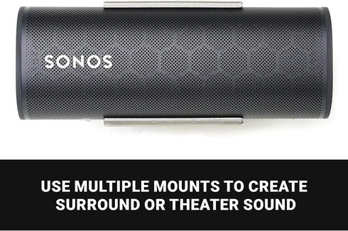 Spartan Mounts Bluetooth Speaker WHITE Wall Mount for SONOS ROAM - Low Profile Design, Black