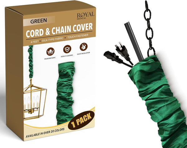 Royal Designs, Inc. RDI Cord & Chain Cover 4 feet Silk Type Fabric, Chandelier Pendant