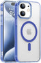 Magnetic Frosted Blue Case for iPhone 12, Compatible with MagSafe, MIL-Grade Protection, Translucent Matte Slim Cover