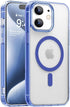 Magnetic Frosted Blue Case for iPhone 12, Compatible with MagSafe, MIL-Grade Protection, Translucent Matte Slim Cover