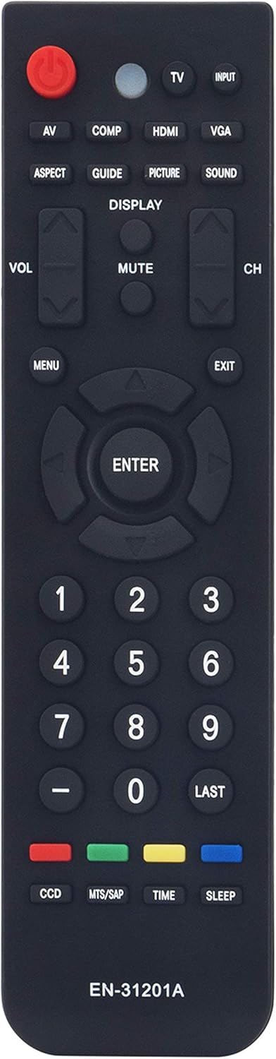 EN-31201A Replaced Remote for Hisense TV Models - LTDN42V77US, LTDN46V86US, LTDN46K20US, LTD24V86US, and more