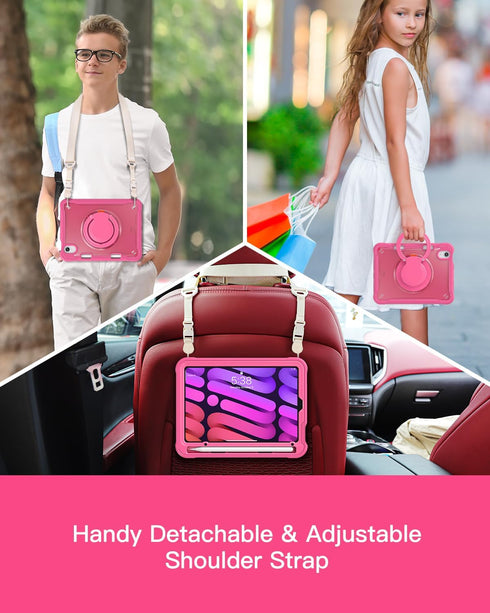 BRAECN iPad Mini 6 Case, Shockproof Rugged Protective Cover for Kids, 8.3 inch 2021 iPad Mini 6th Gen, with Pen Holder