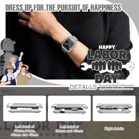 top4cus 44mm Soft TPU Anti-Scratch Cover for Apple Watch, All-Around Screen Protector, Compatible with Series 1-10
