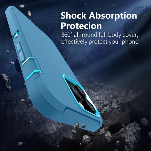 Sansunto Heavy Duty Shockproof Case for iPhone 13 Pro Max & iPhone 12 Pro Max, Full Body Protection Silicone Rubber