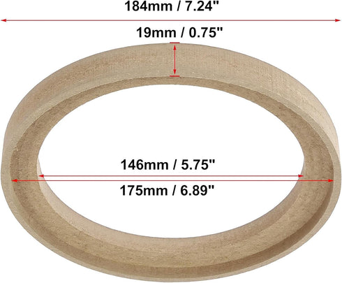 Unifizz 2Pcs Car Speaker Spacer Ring, Universal Speakers Adaptor Brackets for 6.5 Inch 146mm ID