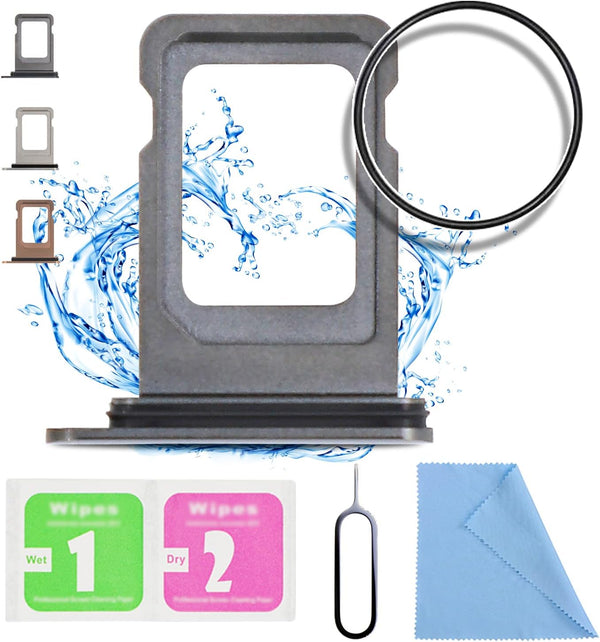 ASDAWN SIM Card Slot Tray Holder Replacement for iPhone 11 Pro Max, Waterproof Rubber Ring & SIM Pin (Matte Gray)