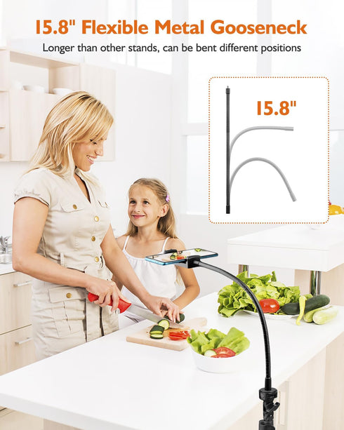 Victiv 85" Phone Tripod, Tall Tripod for iPhone with Remote, Gooseneck and Phone Holder, Overhead Phone Stand for Video