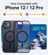 CANSHN iPhone 12/12 Pro Case - Shockproof Magnetic Bumper Cover, Translucent Matte, Compatible with MagSafe - Black