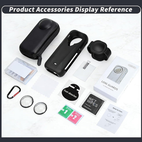 Vasgather 360 X4 Camera Protective Kit for insta Air Accessories Include-Screen Protector/Lens Guard/Silicone