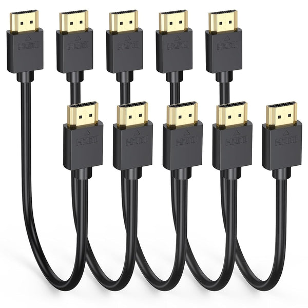 Short HDMI Cable 1FT 5-Pack, 4K HDMI to HDMI Cable 1FT Multi-pack,Slim
